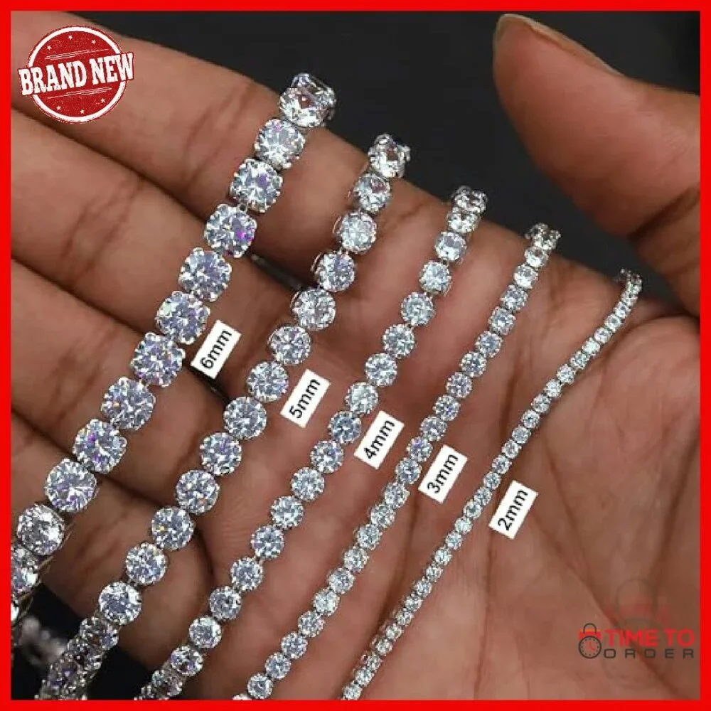 Lab Created Moissanite Tennis Bracelet 14K White Gold Plated Sterling Silver